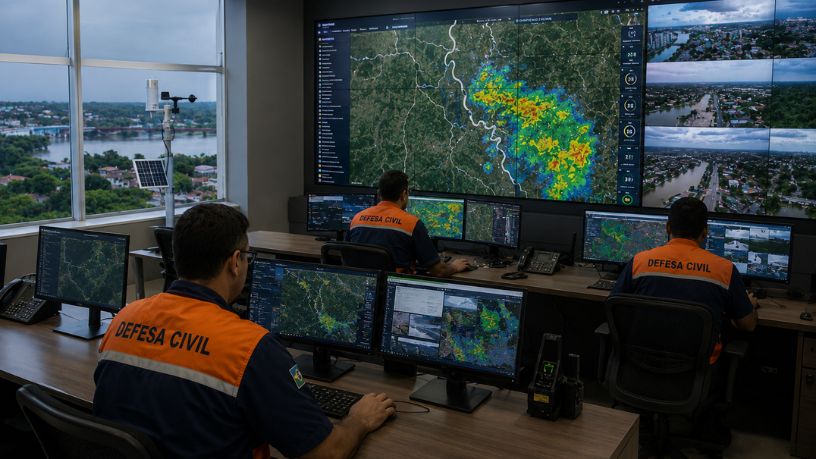 Novo sistema de alerta da Defesa Civil escolhe Corumbá como pioneira para testes de prevenção e mitigação de desastres